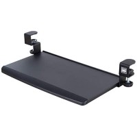 Stand Steady Clamp On Keyboard Tray | Keyboard Shelf - Small Size - Easy Install - No Need To Drill Into Desk! Retractable To Slide Under Desktop | Great For Home Or Office!