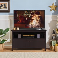 Yaheetech Wooden Tv Stand For Tvs Up To 50 Inch, Media Entertainment Center Table, Tv Cabinet Table With Storage Open Shelf & 2 Doors For Living Room, Espresso