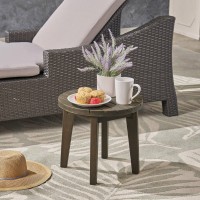 Christopher Knight Home Parker Outdoor 16 Acacia Wood Side Table Gray Finish