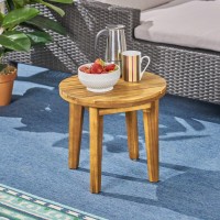 Christopher Knight Home Parker Outdoor 16 Acacia Wood Side Table Teak Finish