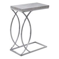 Monarch Specialties Accent Table grey cement with chrome Metal