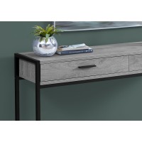 Accent Table Console Entryway Narrow Sofa Storage Drawer Living Room Bedroom Metal Laminate Grey Black Contemporary