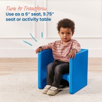 Ecr4Kids Tri-Me 3-In-1 Cube Chair, Kids Furniture, Blue