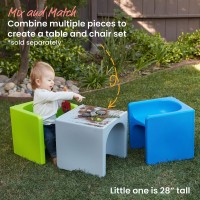 Ecr4Kids Tri-Me 3-In-1 Cube Chair, Kids Furniture, Blue