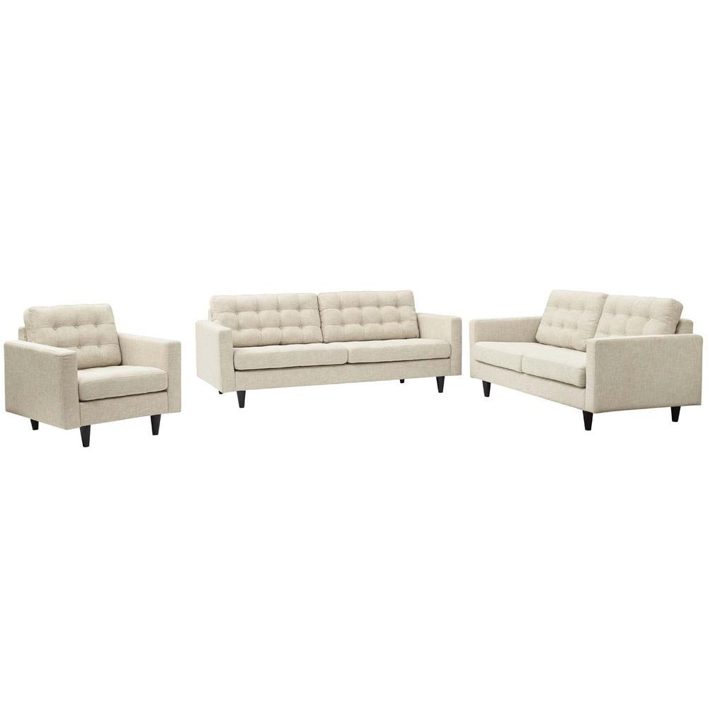 Empress Sofa Loveseat and Armchair Set of 3