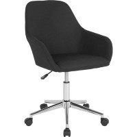 Cortana Home And Office Mid-Back Chair In Black Fabric