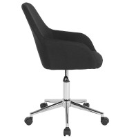 Cortana Home And Office Mid-Back Chair In Black Fabric