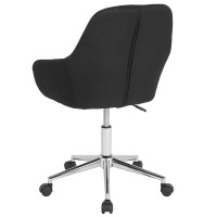 Cortana Home And Office Mid-Back Chair In Black Fabric