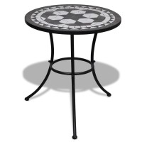 vidaXL Bistro Table Black and White 236 Mosaic 41532