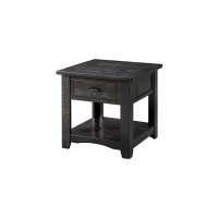 Benjara, Black Benzara Wooden End Table With Drawer And Shelf