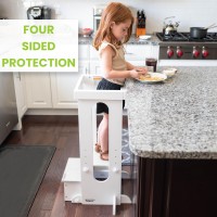Little Partners Learning Tower Toddler Tower - Explore 'N Store Kitchen Tower For Toddlers - Standing Tower Stool For Ages 2 To 6 (Soft White)