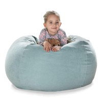 Yuppielife Stuffed Animals Bean Bag Chair Cover Candy-Colored Bean Bag(Just Cover, No Filling)/Extra Large Stuff 'N Sit Organization/Toy Storage Bag/Kids Toys Organizer(38'',Mint Green)