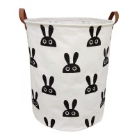 Boohit Cotton Fabric Storage Bin,Collapsible Laundry Basket-Waterproof Large Storage Baskets,Toy Organizer,Home Decor(Rabbit)