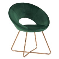 Duhome Modern Accent Velvet Chairs Dining Chairs Single Sofa Comfy Upholstered Arm Chair Living Room Furniture Mid-Century Leisure Lounge Chairs With Golden Metal Frame Legs 1 Pcs Dark Green