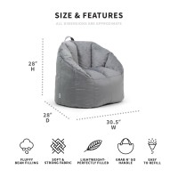 Big Joe Milano Medium Gray Plush