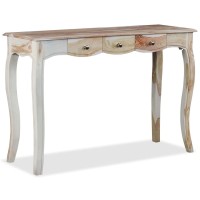 vidaXL Solid Sheesham Wood Console Table with Three Drawers 433x157x299 Versatile as Side TableHighboard Honey Finish
