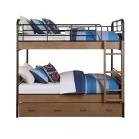 Acme Adams Twin Over Twin Bunk Bed with Trundle in Antique Oak