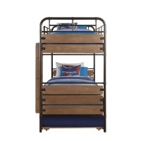 Acme Adams Twin Over Twin Bunk Bed with Trundle in Antique Oak