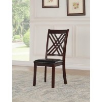 Acme Katrien Faux Leather Dining Side Chair In Black Set Of 2