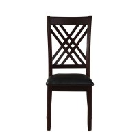 Acme Katrien Faux Leather Dining Side Chair In Black Set Of 2