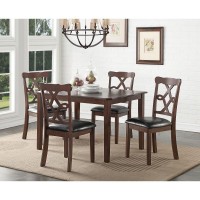 AcME Ingeborg Dining Set 5Pc Pk in Black PU Espresso 71835D0102H7cLXJ