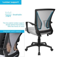 Furmax Office Chair Mid Back Swivel Lumbar Support Desk Chair Computer Ergonomic Mesh Chair With Armrest Gray