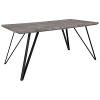 Corinth 31.5 x 63 Rectangular Dining Table in Faux Concrete Finish