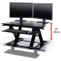 Ergotron - Workfit-Tx Standing Desk Converter, Dual Monitor Sit Stand Ergonomic Desk Riser For Tabletops - 32 Inch Width, Black