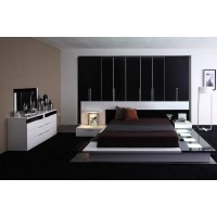 HomeRoots contemporary Lacquer Platform Queen Bed