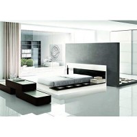 HomeRoots contemporary Lacquer Platform Queen Bed