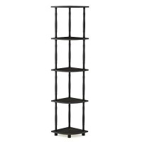 Furinno TurnNTube Corner Display Rack Multipurpose Shelving Unit 5Tier EspressoBlack Classic