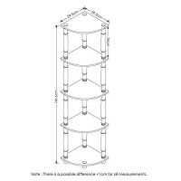 Furinno TurnNTube Corner Display Rack Multipurpose Shelving Unit 5Tier EspressoBlack Classic