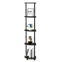 Furinno TurnNTube Corner Display Rack Multipurpose Shelving Unit 5Tier EspressoBlack Classic