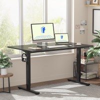 Flexispot En1 Whole Piece Standing Desk 48 X 30 Inches Height Adjustable Electric Sit Stand Home Office Desks Black Frame Bla