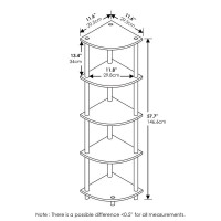 Furinno TurnNTube 5 Tier Corner Display Rack Multipurpose Shelving Unit 1Pack Columbia WalnutBlack