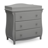 Delta Children Lancaster 3 Drawer Dresser With Changing Top, Greenguard Gold Certified, Grey