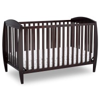 Delta Children Twinkle 4-In-1 Convertible Baby Crib, Easy To Assemble, Sustainable New Zealand Wood, Jpma Certified, Dark Chocolate