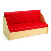 Children'S Factory Angeles Value Line Sofa, Red, Ang7180, Kids Playroom Or Reading Nook Couch, Toddler Preschool Or Daycare Chair, Flexible Seating Classroom Furniture