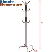 Simple Houseware Standing Coat And Hat Hanger Organizer Rack Bronze