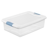 Sterilite 24Pack Stackable Storage Bin With Lid Clear Plastic Design 32 Quart