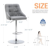 Brage Living Swivel Bar Stool With Back Adjustable Fabric Tufted Barstool Upholstered Counter Height Airlift Bar Chair For Kit