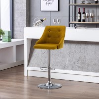 Brage Living Swivel Bar Stool With Back Adjustable Fabric Tufted Barstool Upholstered Counter Height Airlift Bar Chair For Kit