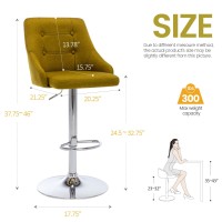 Brage Living Swivel Bar Stool With Back Adjustable Fabric Tufted Barstool Upholstered Counter Height Airlift Bar Chair For Kit