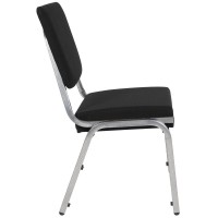 Hercules Series 1500 Lb. Rated Black Antimicrobial Fabric Bariatric Medical Reception Chair With 3/4 Panel Back