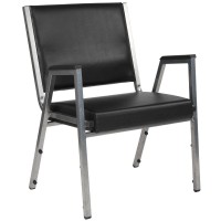 HERCULES Series 1500 lb Rated Black Antimicrobial Vinyl Bariatric Medical Reception Arm Chair