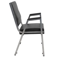 HERCULES Series 1500 lb Rated Black Antimicrobial Vinyl Bariatric Medical Reception Arm Chair