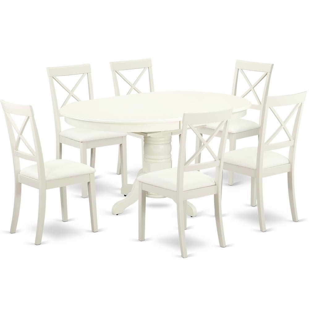 Dining Room Set Linen White AVBO7LWHLC