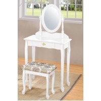 Homeroots Furniture Queen Anne Vanity Set, White (285495)