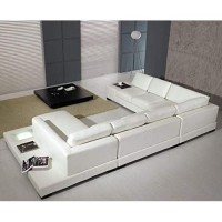 HomeRoots Bonded Leather, Bonded Le 30 White Bonded Leather Sectional Sofa