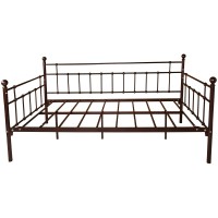 Homerecommend Metal Daybed Frame Twin Steel Slats Platform Base Box Spring Replacement Bed Sofa For Living Room Guest Room (Twin,Dark Copper)